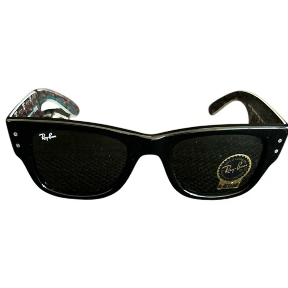 Ray-Ban Sunglasses RB 840 S 140031 Mega Wayfarer Black Green NWT - Picture 3 of 7